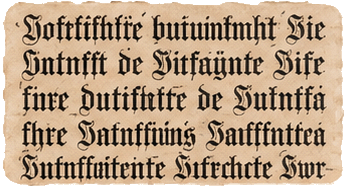 Beispiel einer in Frakturschrift gedruckten Textzeile