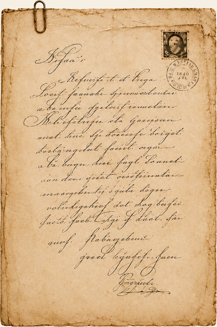 Alter handschriftlicher Brief von 1840
